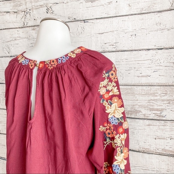 JODIFL burgundy top with embroidery - Picture 7 of 8